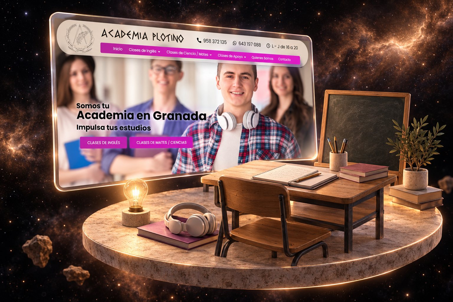 Ilustración de Academia Plotino: academia y su web
