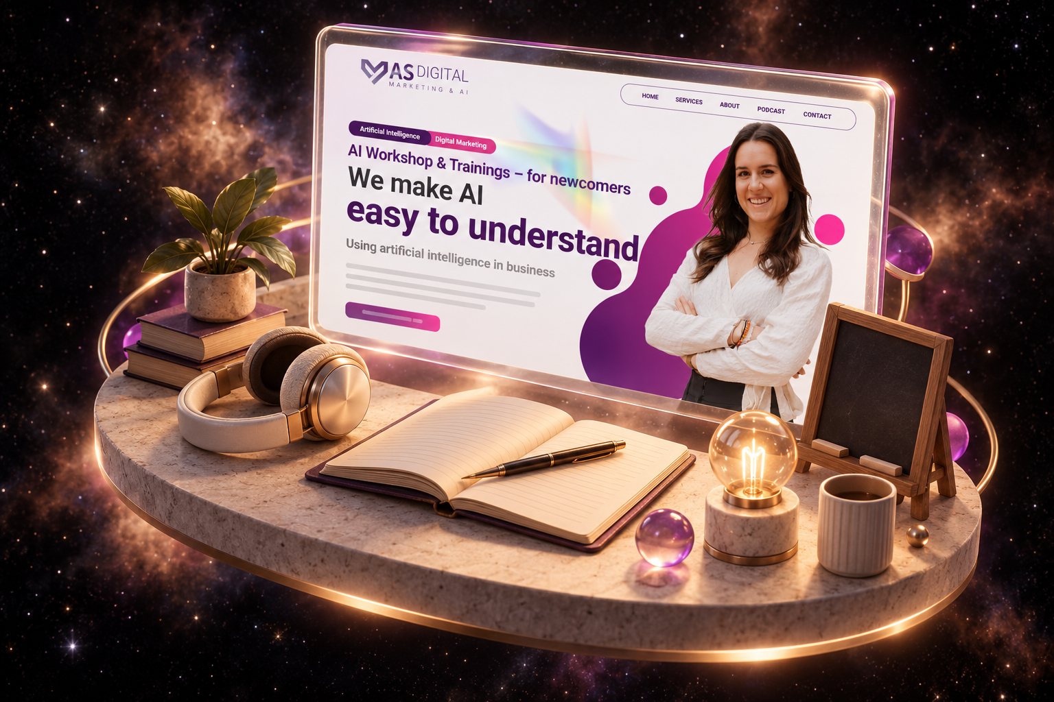 Ilustración de Alice Stampach: formación en inteligencia artificial y su web