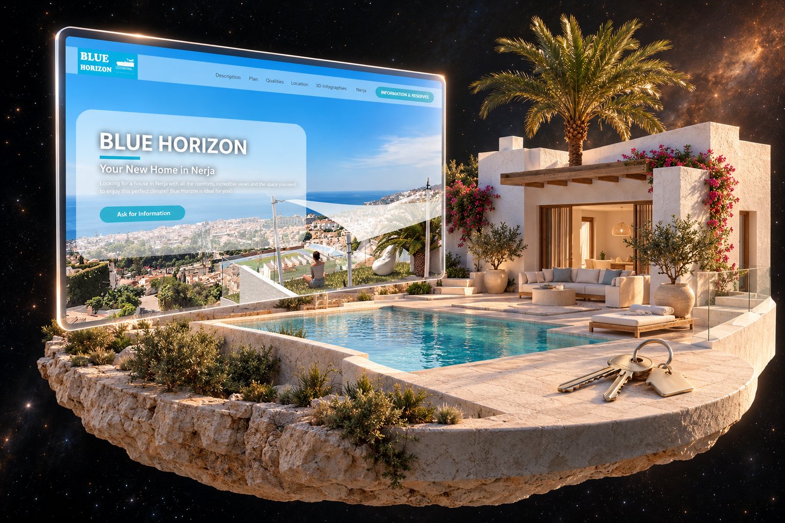 Ilustración de Blue Horizon Homes: inmobiliaria y su web