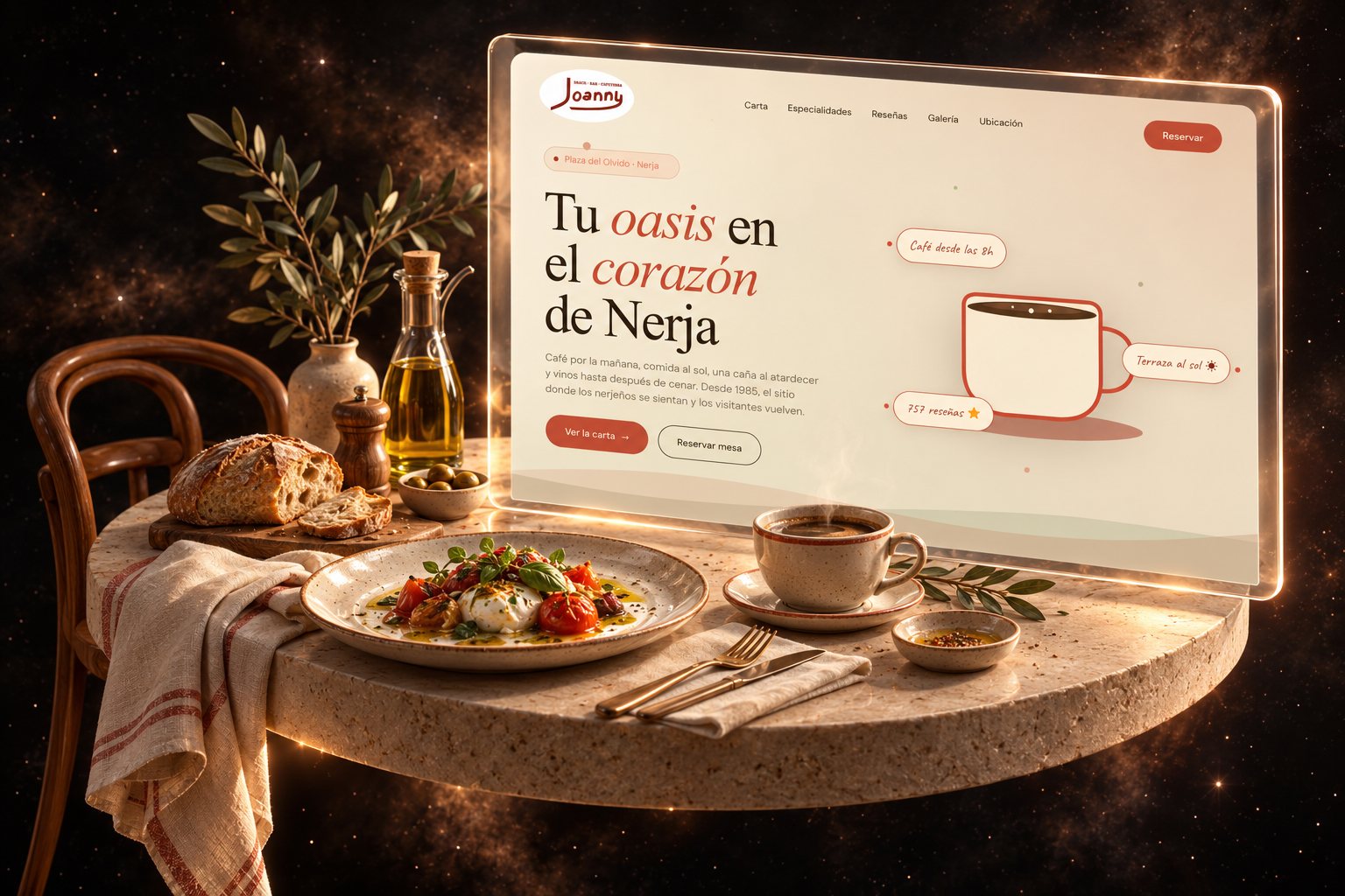 Ilustración de Cafetería Joanny: cafetería y su web