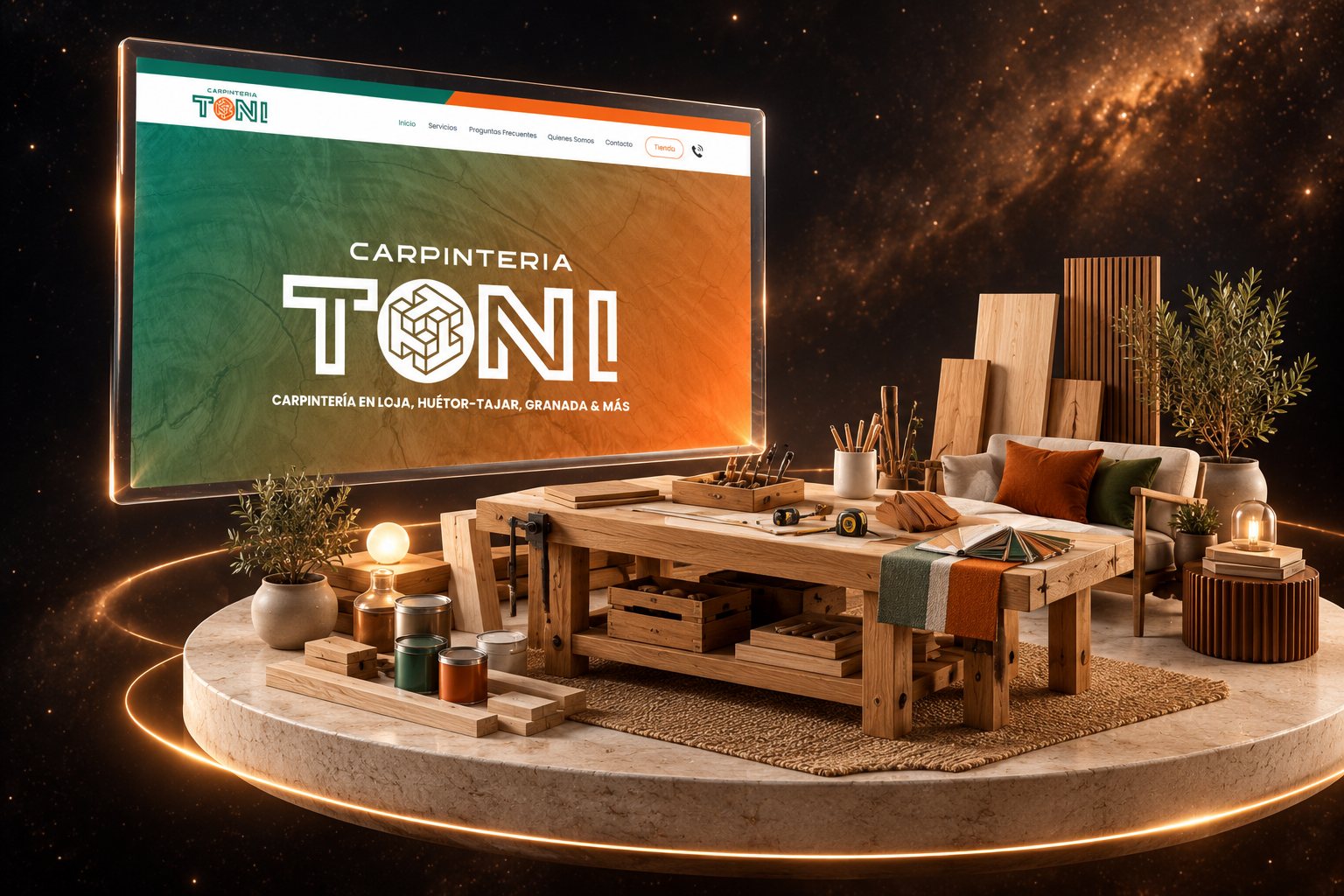 Ilustración de Carpintería Toni: carpintería y su web