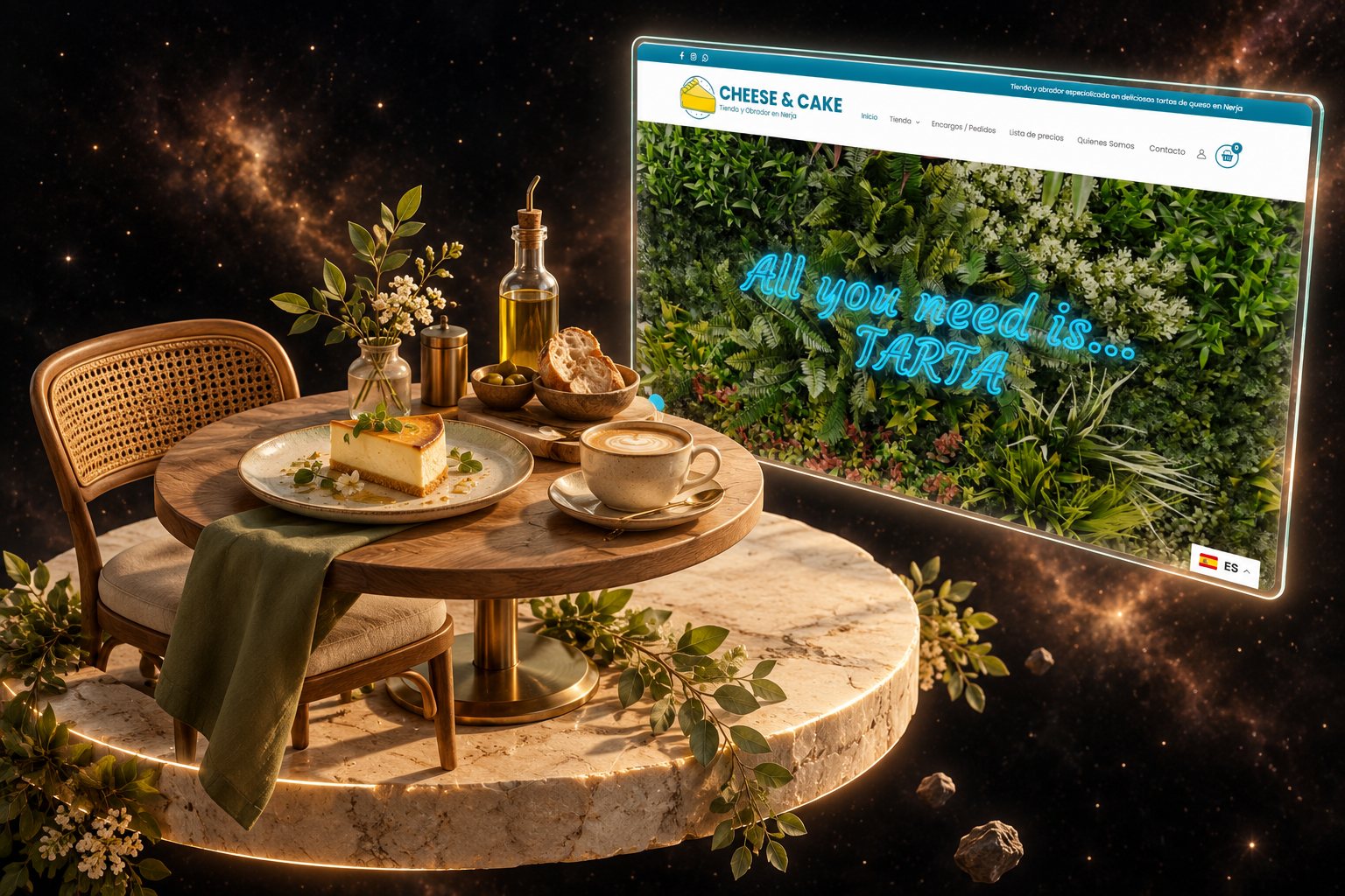 Ilustración de Cheese & Cake: pastelería y su web