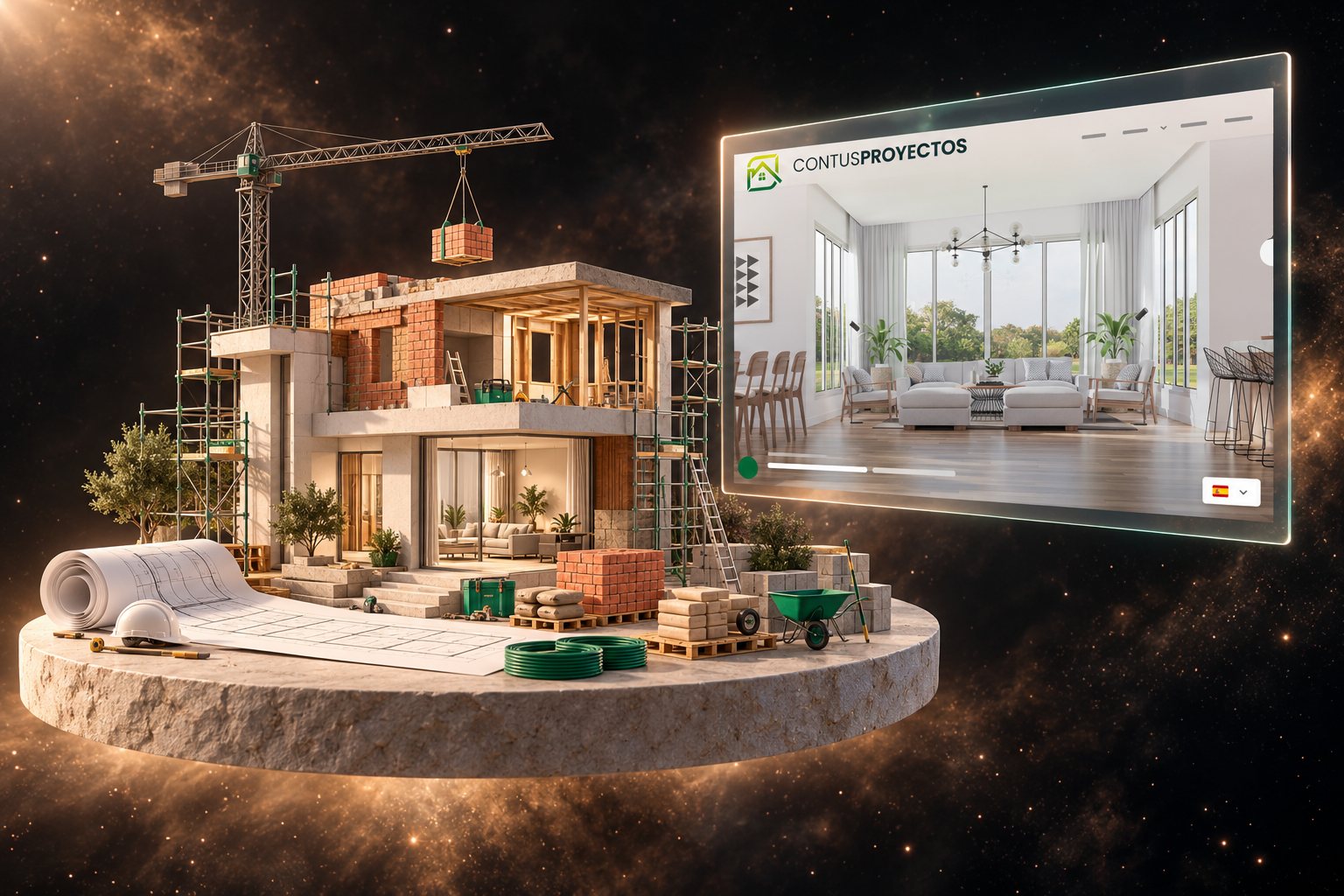 Ilustración de Con tus Proyectos: construcción y reformas y su web