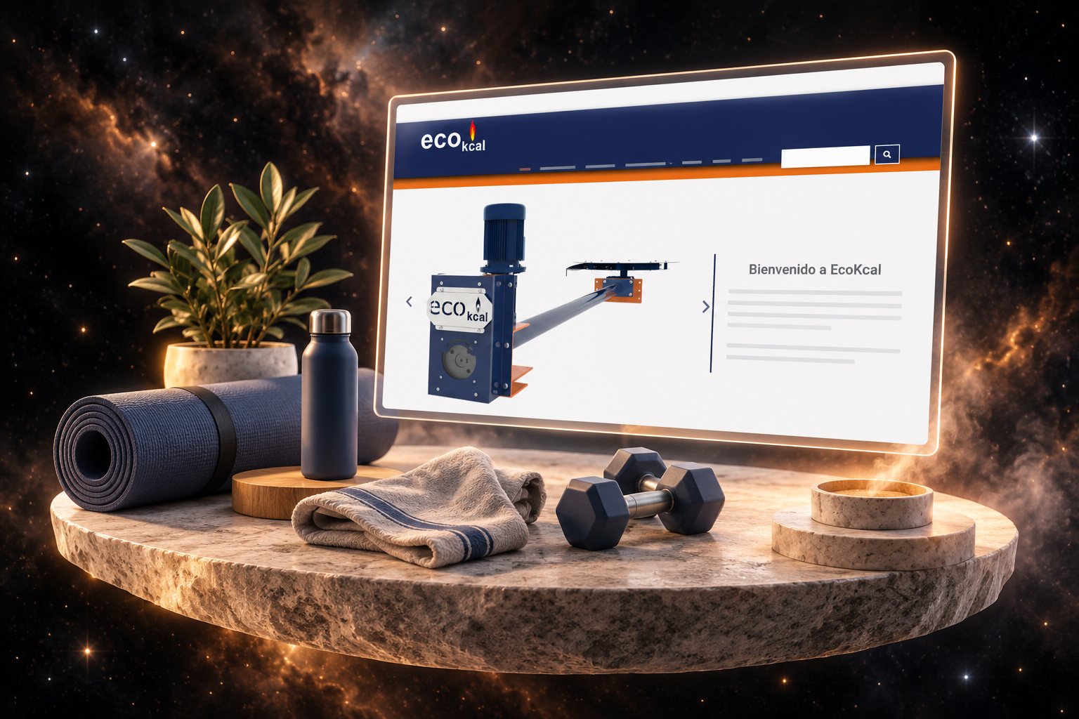 Ilustración de EcokCal: nutrición y su web