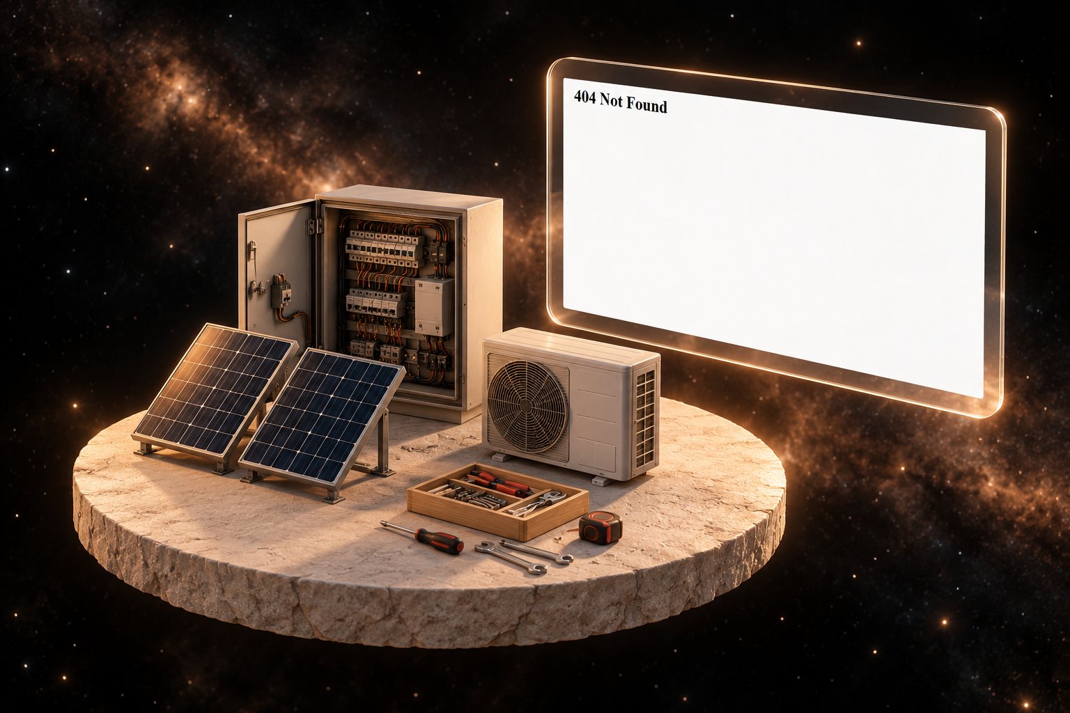Ilustración de EcoSolar: placas fotovoltaicas y su web