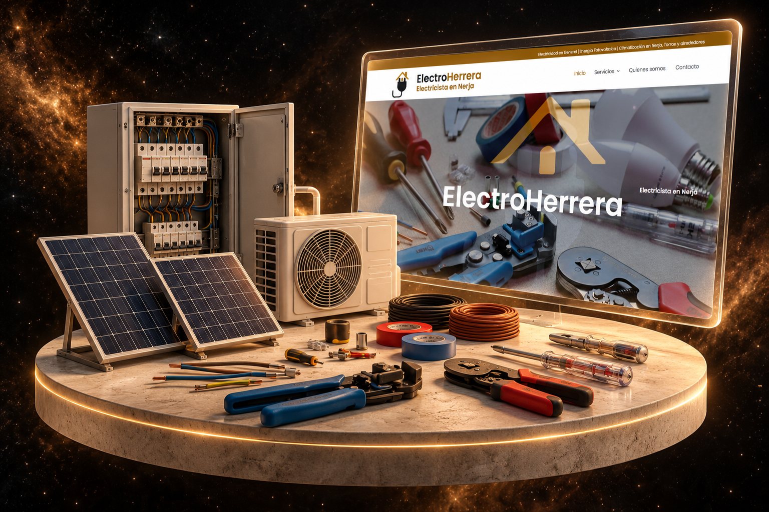 Ilustración de ElectroHerrera: electricista y su web