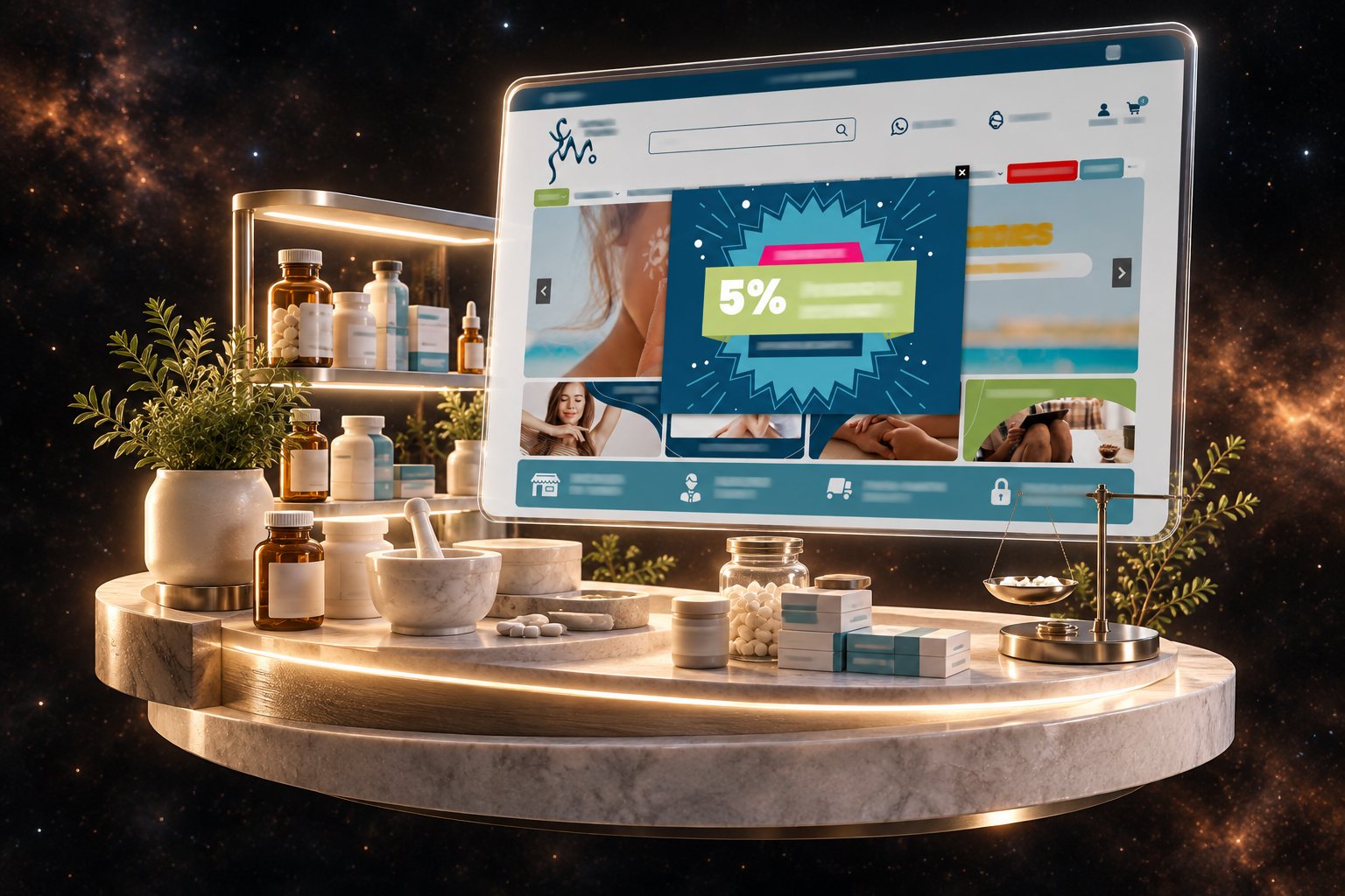 Ilustración de Farmacia Moreo: farmacia y su web