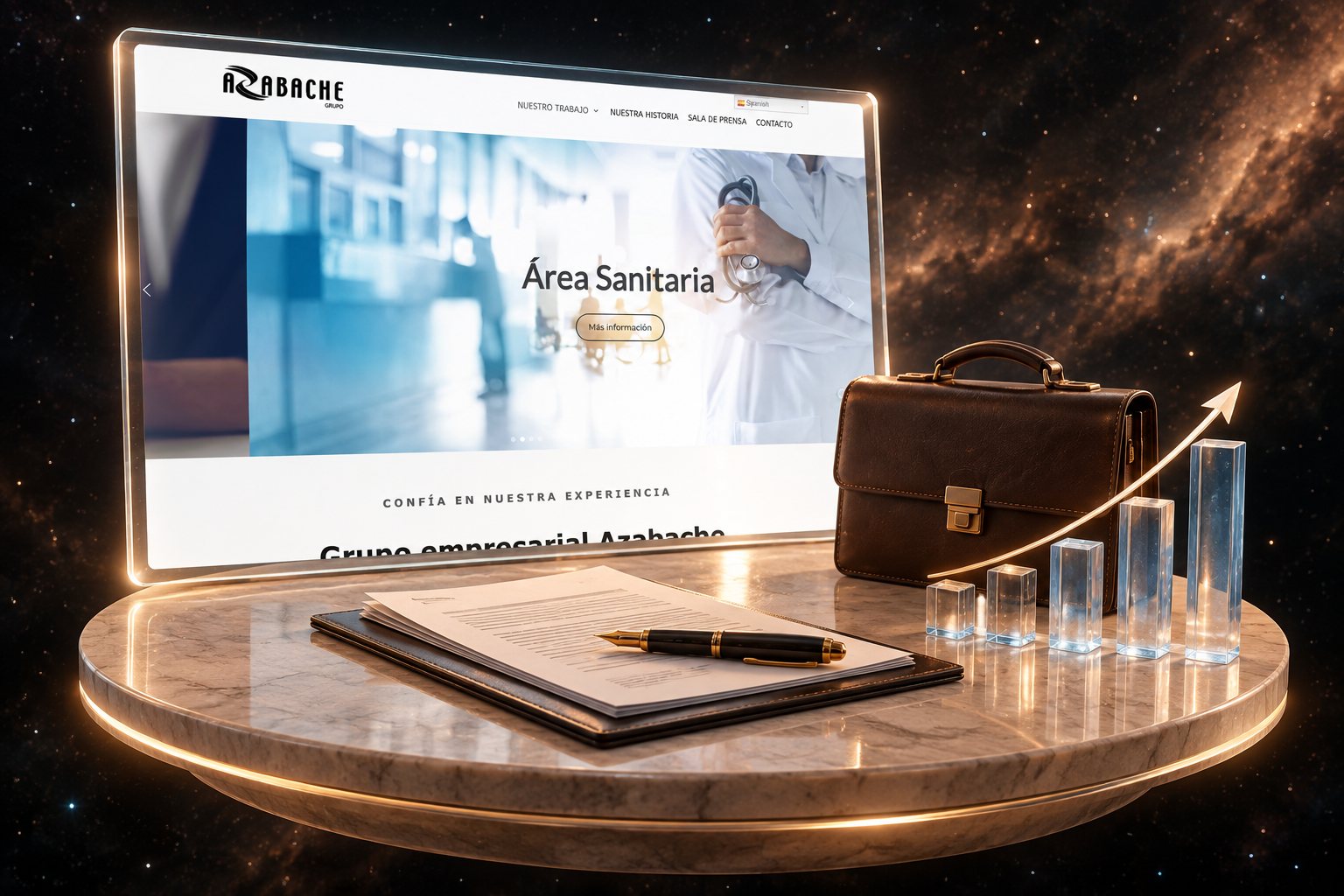 Ilustración de Grupo Azabache: grupo empresarial y su web