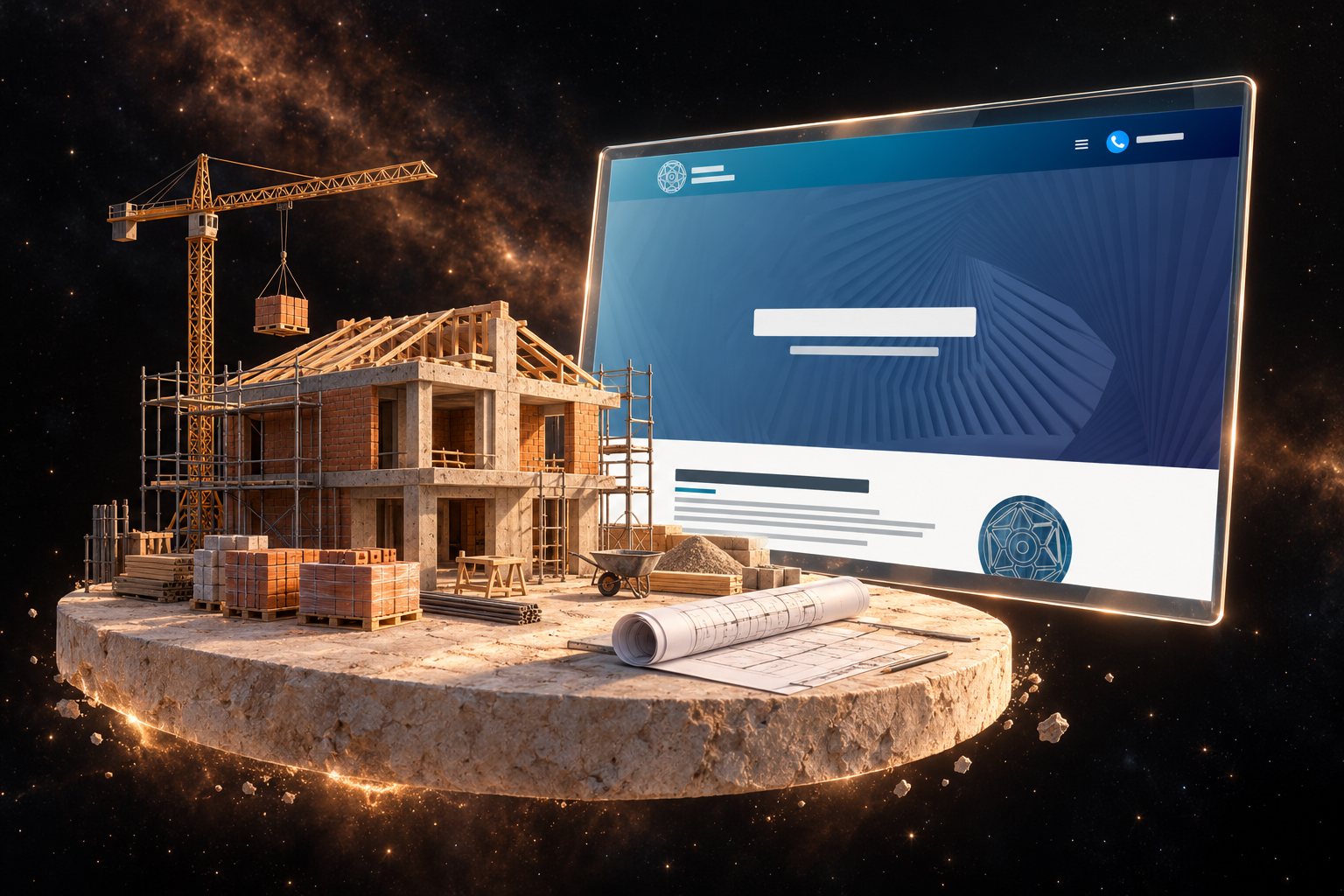 Ilustración de Grupo Rotosa: servicios de construcción y su web