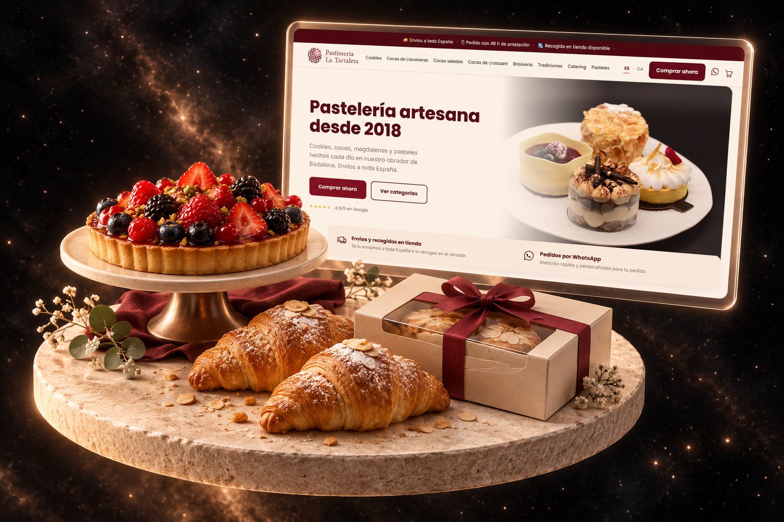 Ilustración de La Tartaleta: pastelería y su web