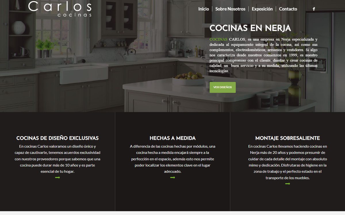 Portada de la web de Cocinas Carlos