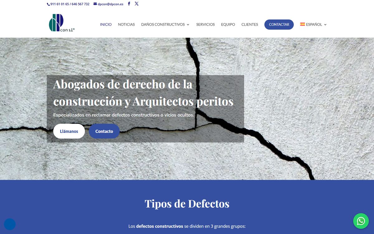 Portada de la web de DPCON
