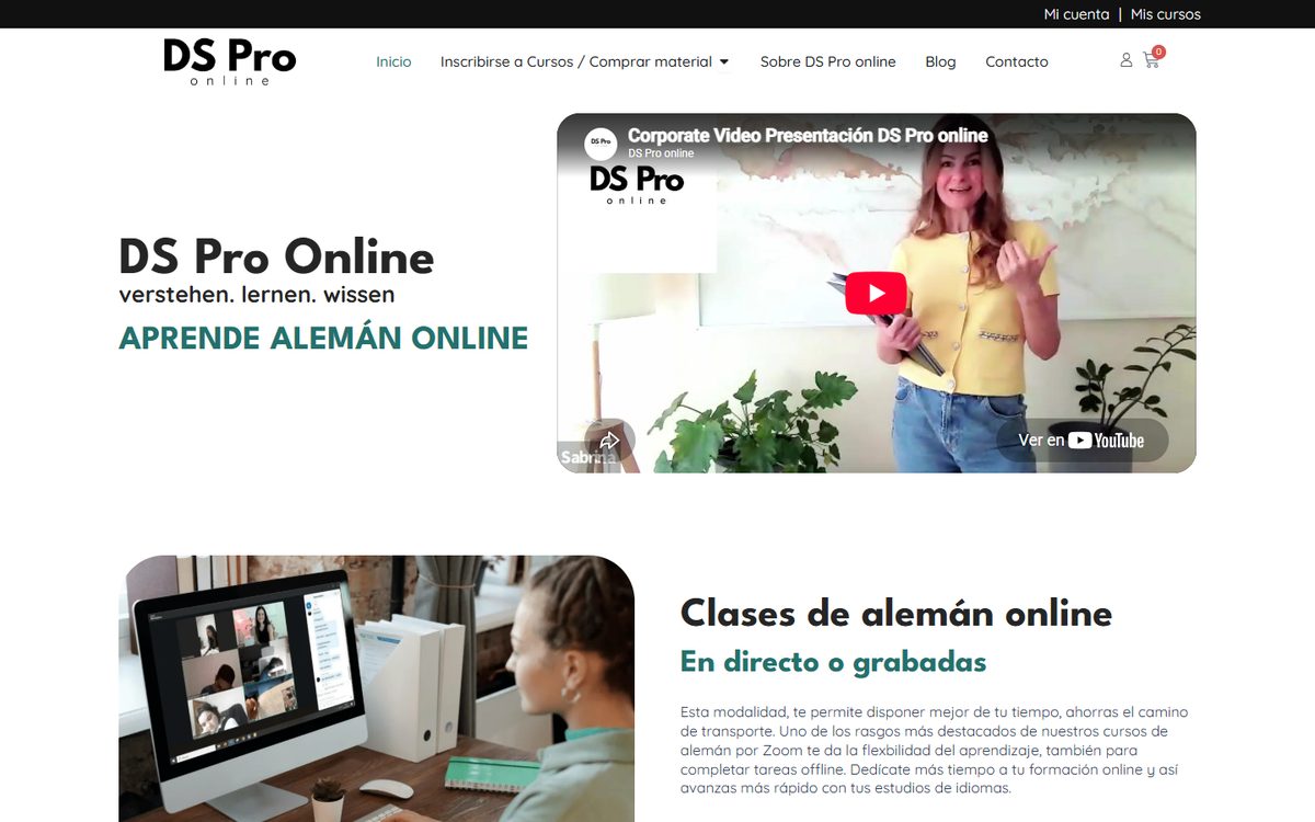 Portada de la web de Deutsche Schule Online