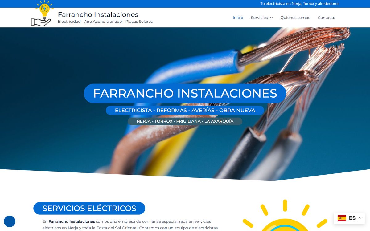 Portada de la web de Farrancho Instalaciones