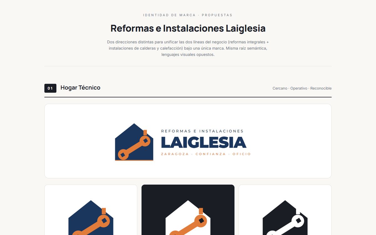 Portada de la web de Reformas e Instalaciones Laiglesia