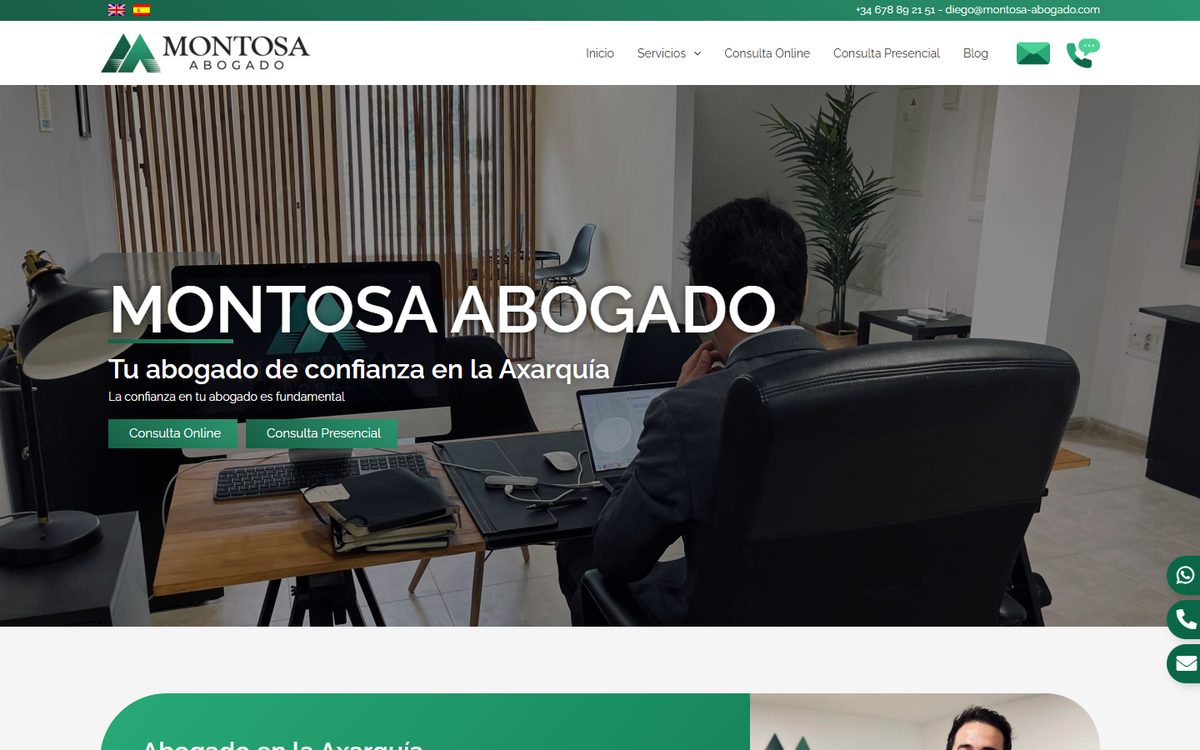 Portada de la web de Montosa Abogado