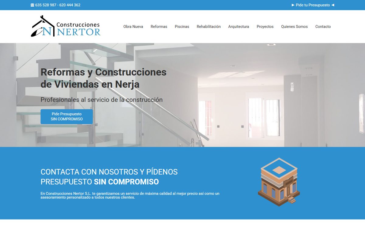 Portada de la web de Nertor Nerja