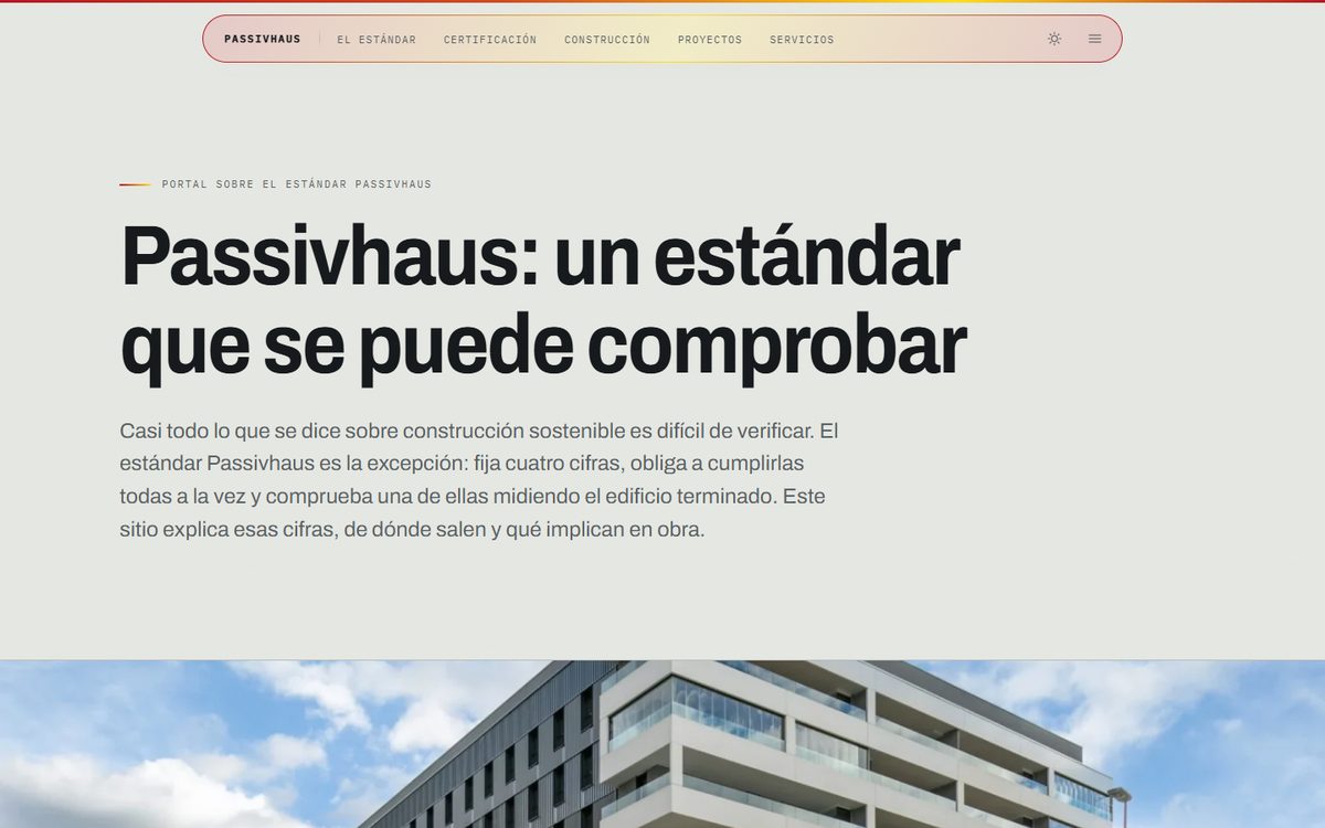 Portada de la web de passivhaus.es