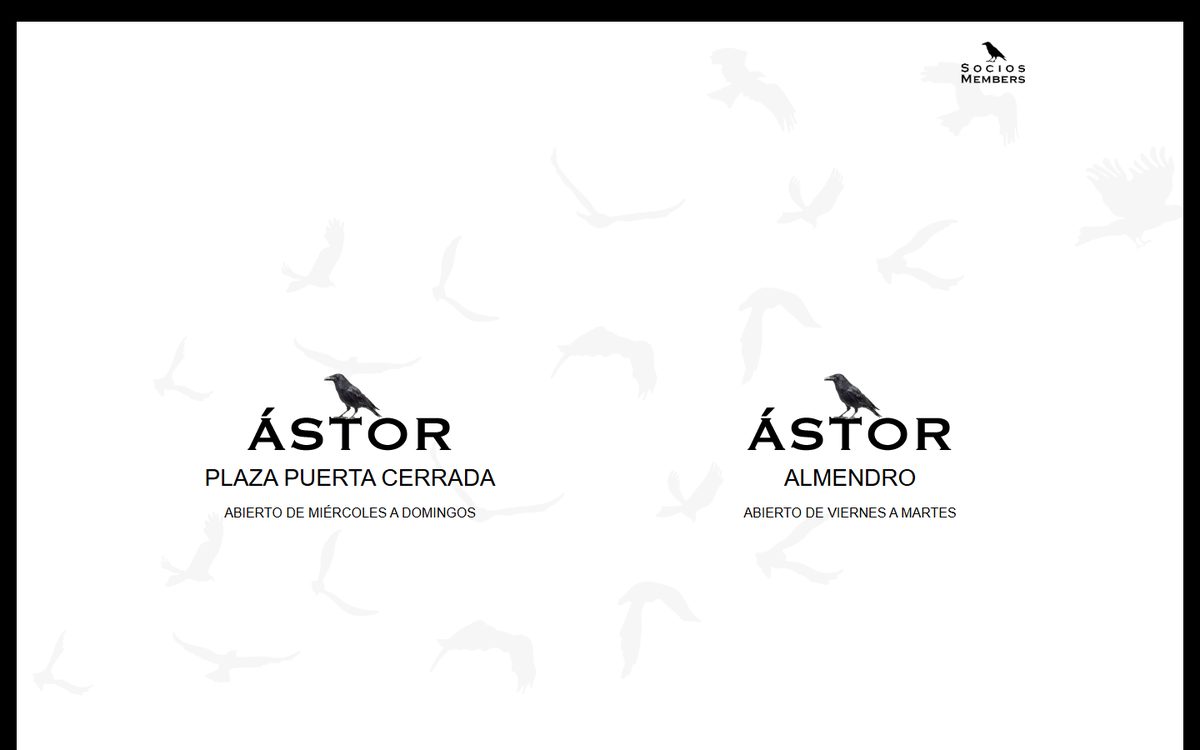 Portada de la web de Restaurante Ástor