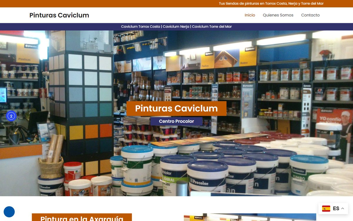 Portada de la web de Pinturas Caviclum