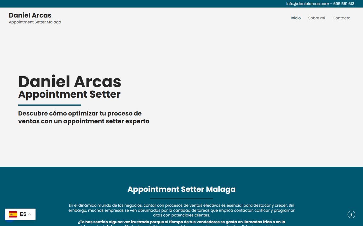 Portada de la web de Daniel Arcas