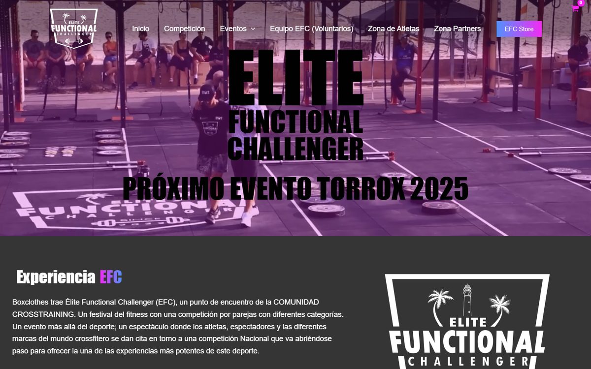Portada de la web de Elite Functional Challenger