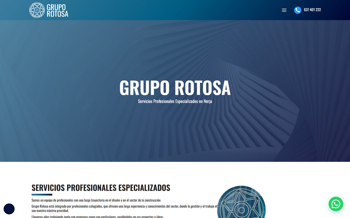 Portada de la web de Grupo Rotosa
