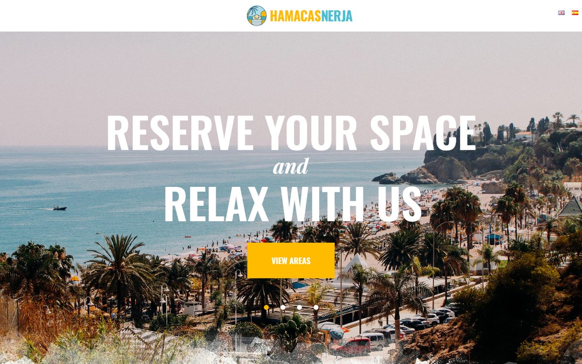 Portada de la web de Hamacas Nerja