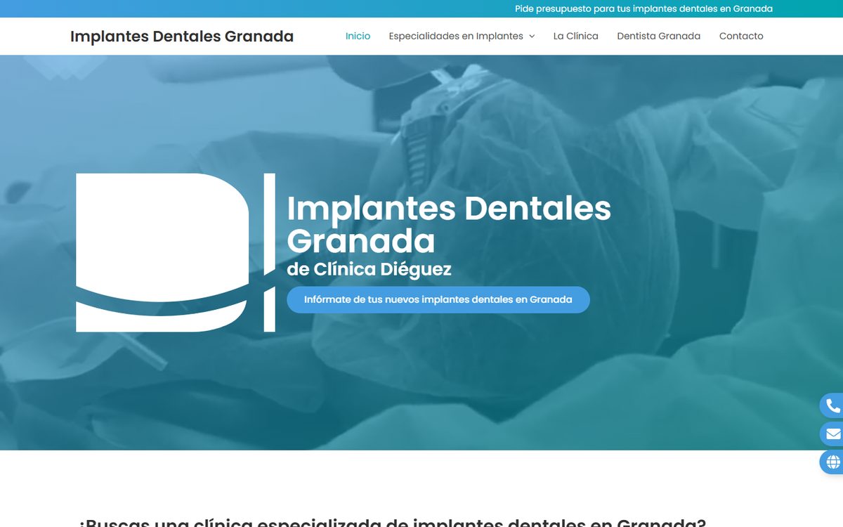 Portada de la web de Implantes Dentales Granada