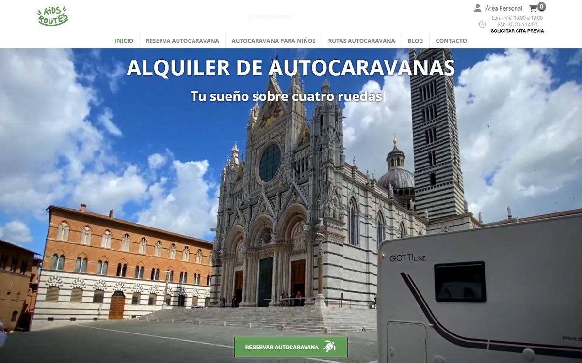 Portada de la web de Kids Routes
