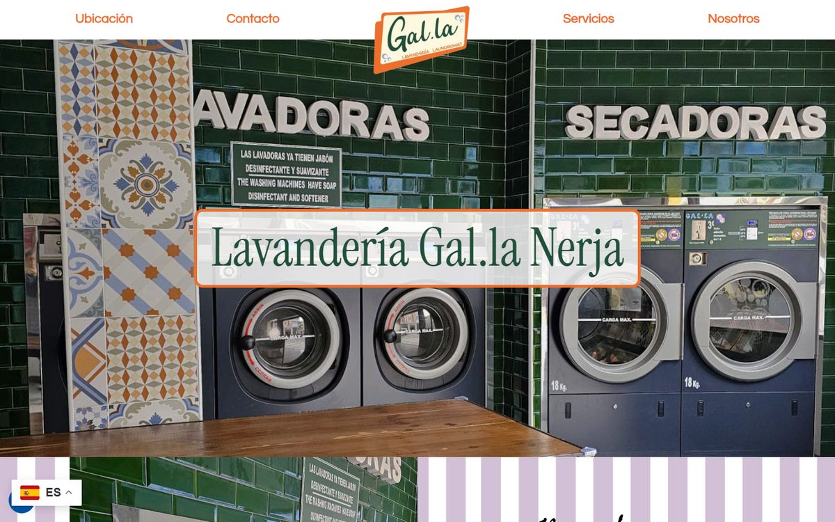 Portada de la web de Lavandería Gal·la