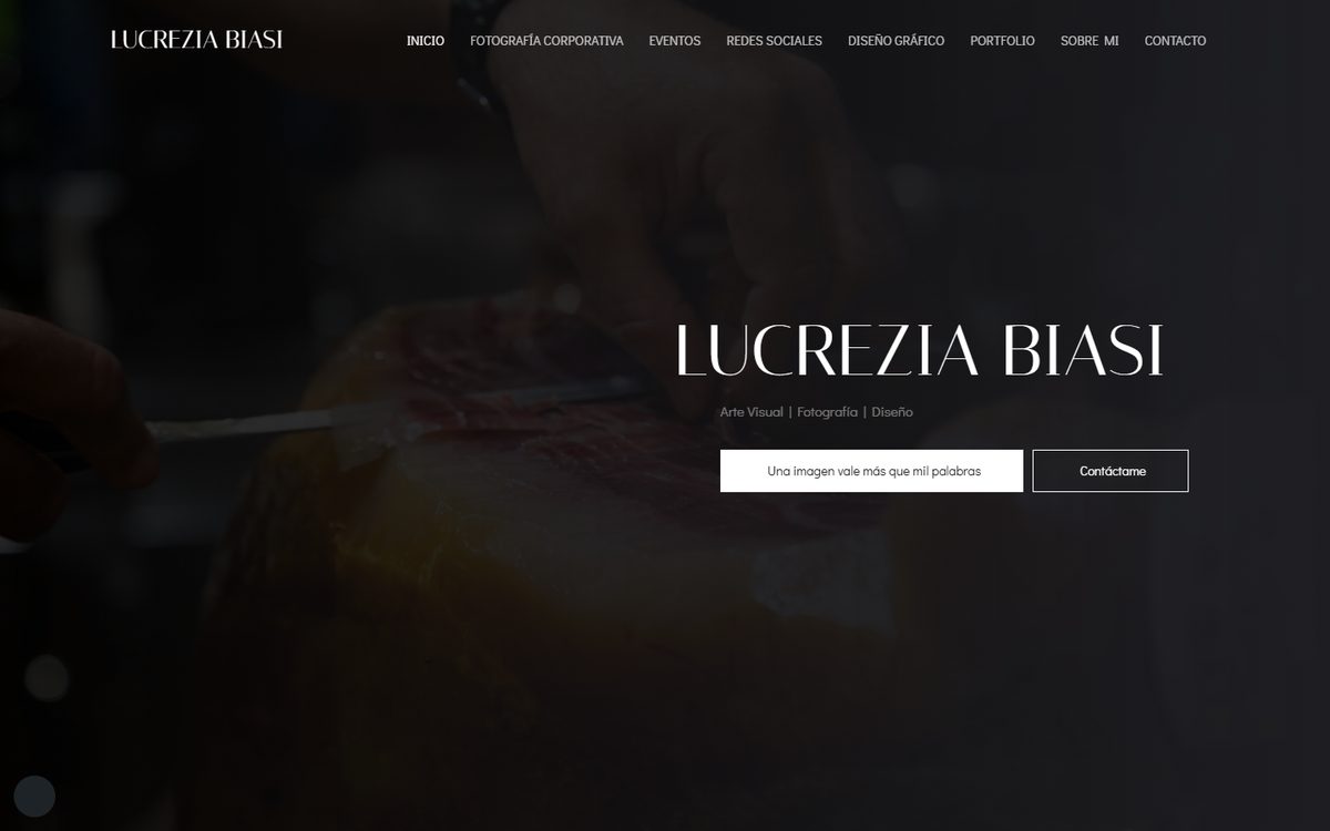 Portada de la web de Lucrezia Biasi