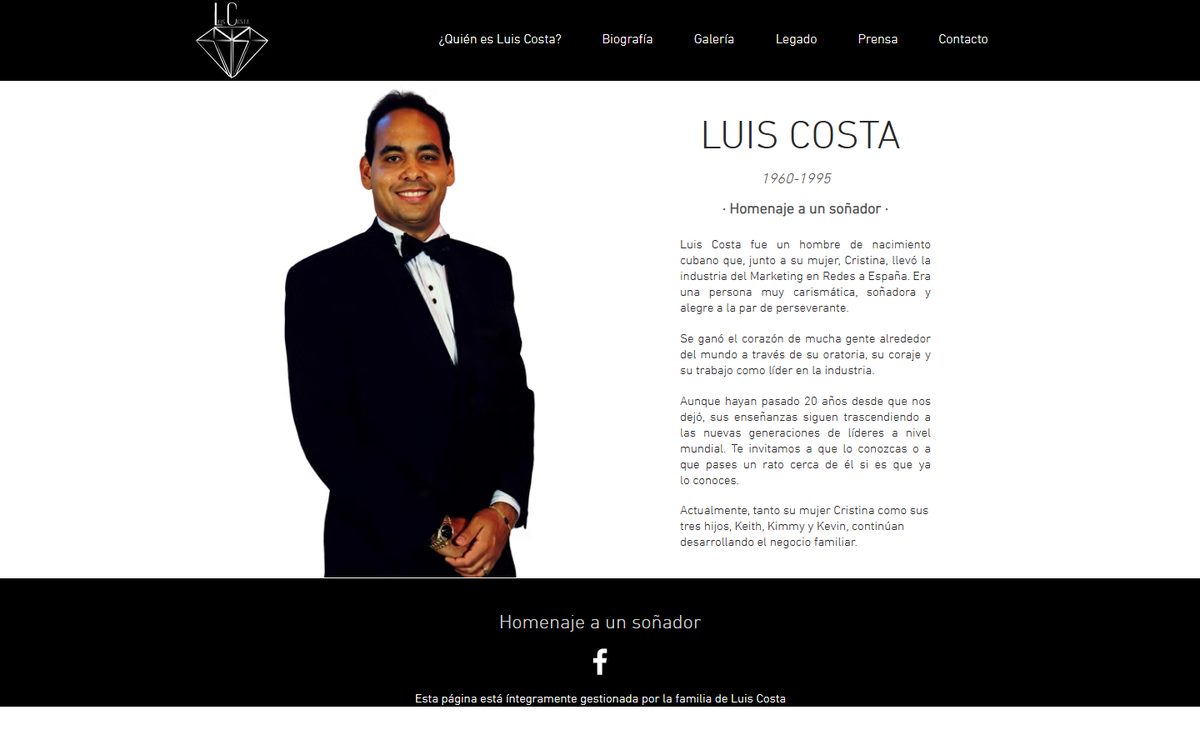 Portada de la web de Luis Costa