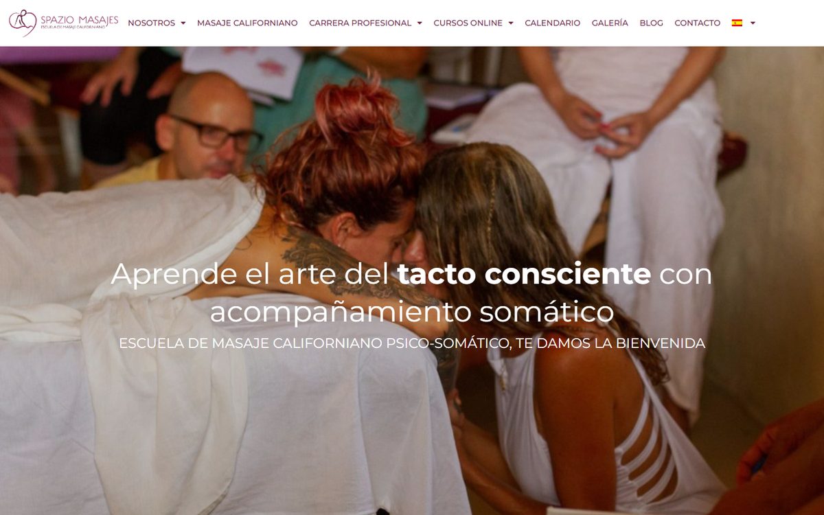 Portada de la web de Escuela de Masaje Californiano