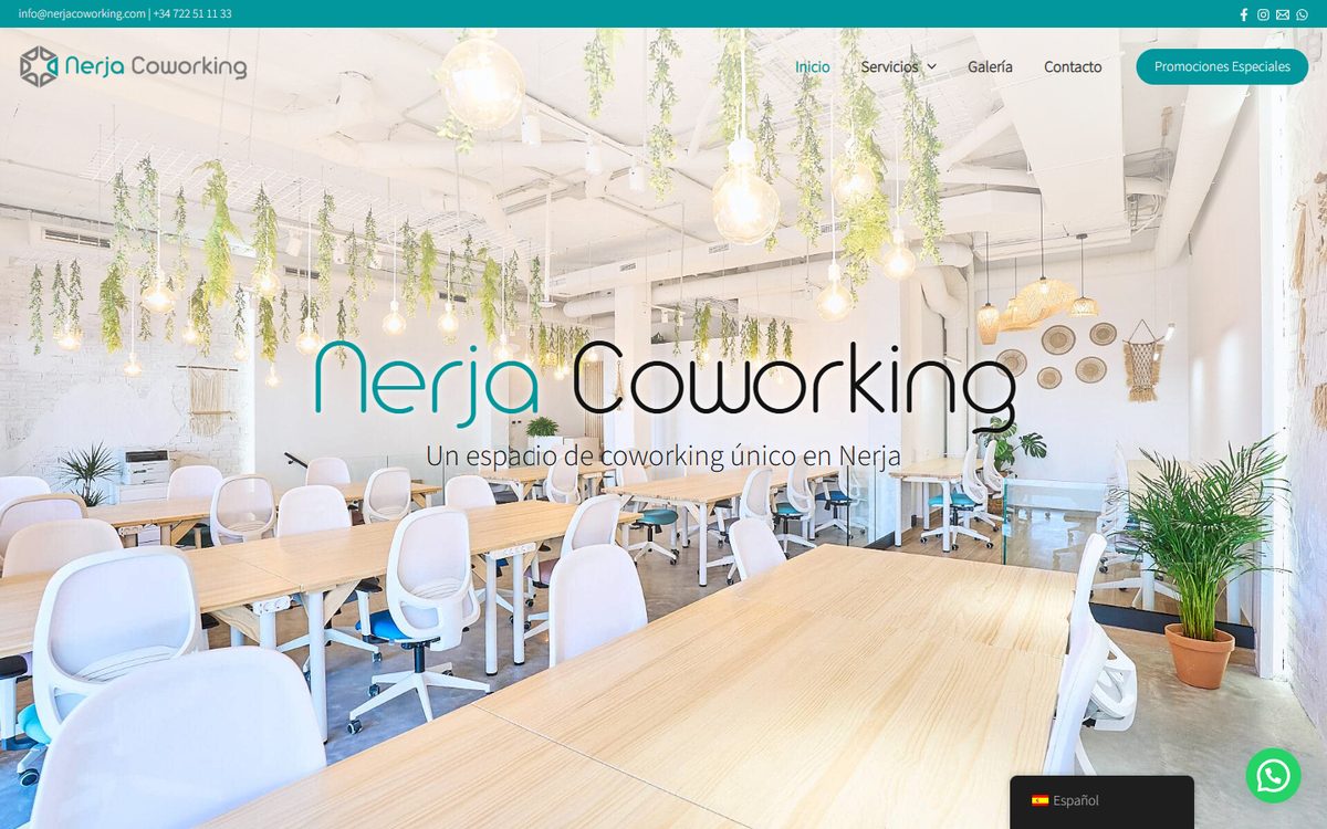 Portada de la web de Nerja Coworking