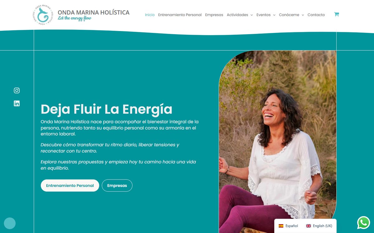 Portada de la web de Onda Marina Holística