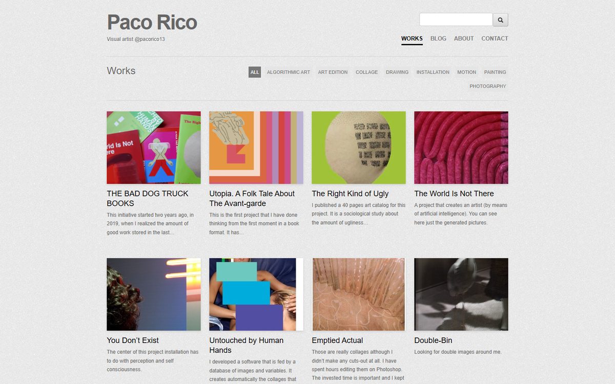 Portada de la web de Paco Rico