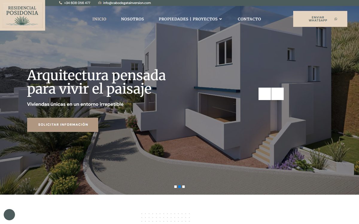 Portada de la web de Residencial Posidonia