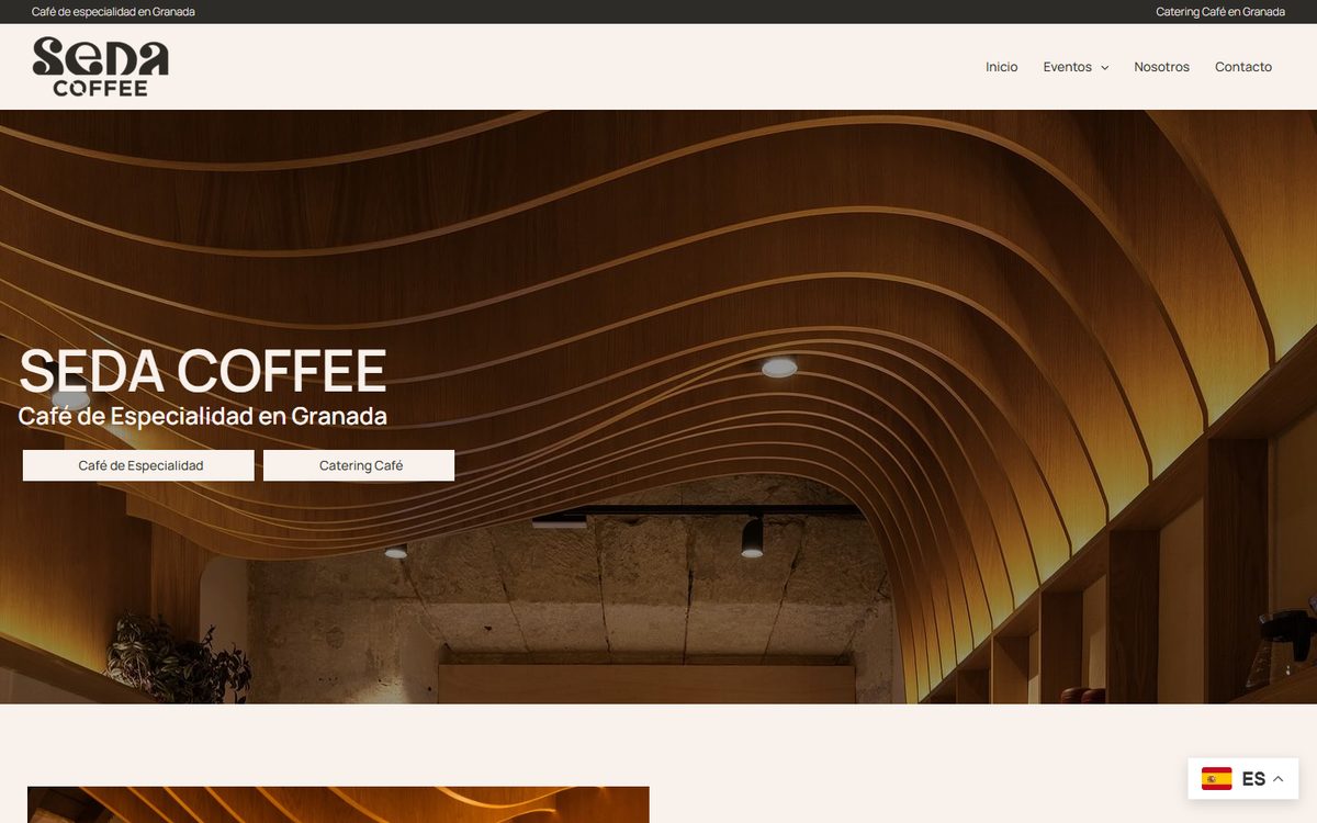 Portada de la web de Seda Coffee