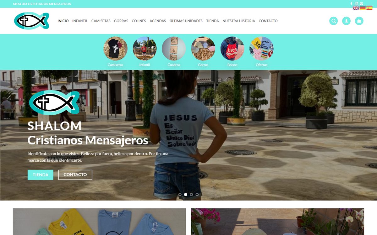 Portada de la web de Shalom Cristianos Mensajeros