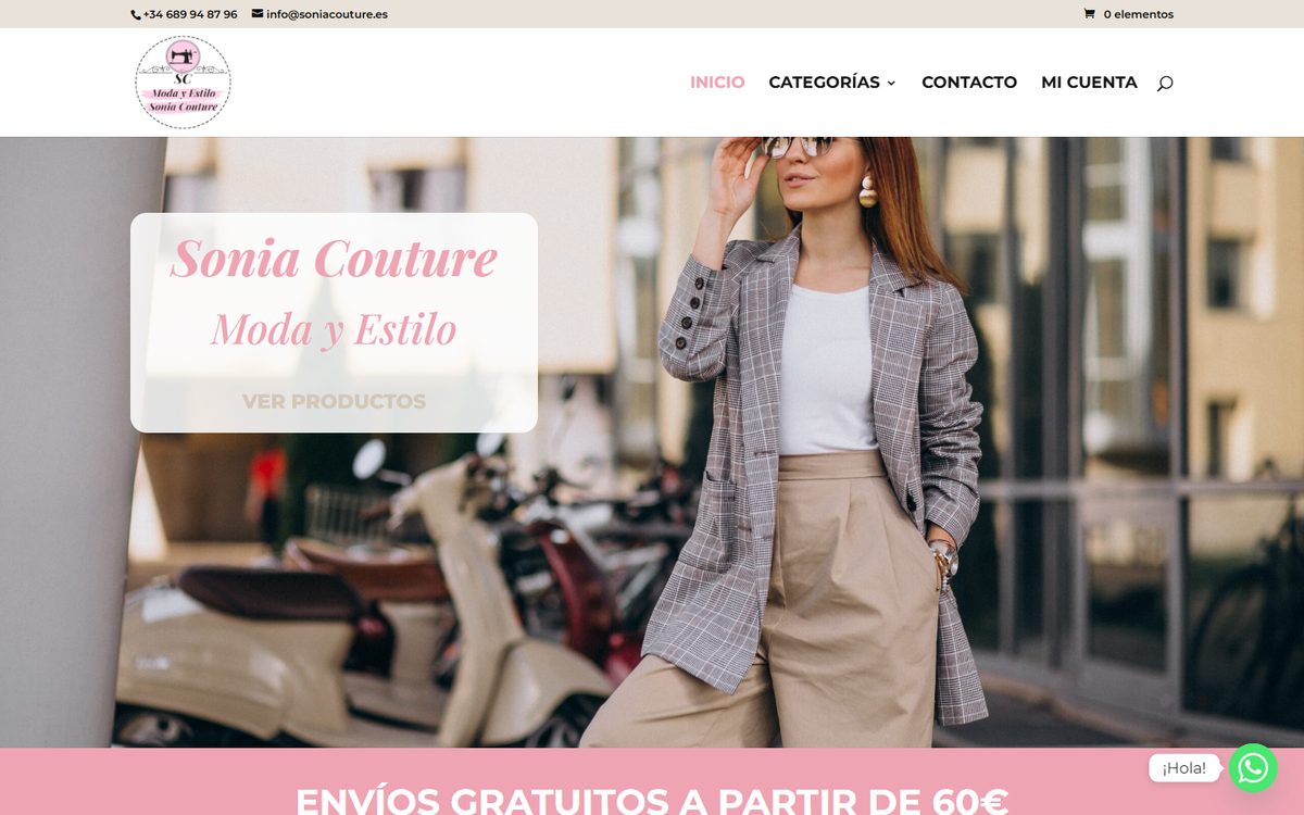 Portada de la web de Sonia Couture