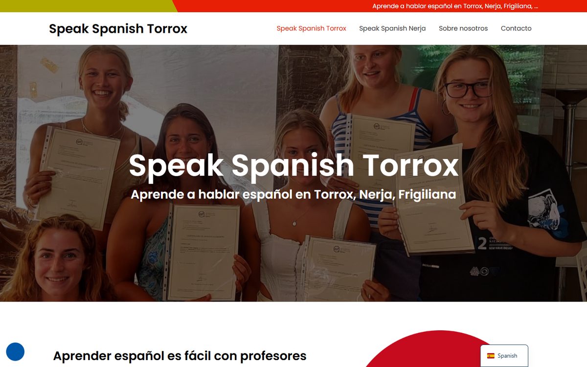 Portada de la web de Speak Spanish Torrox