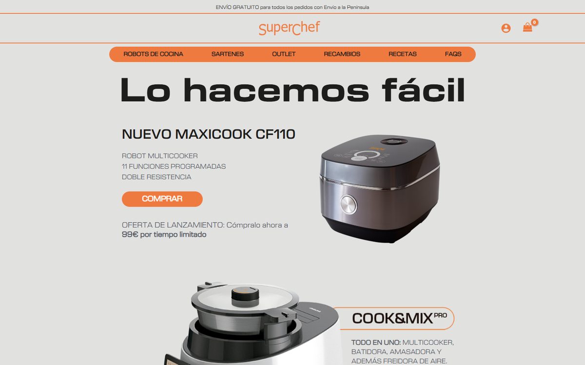 Portada de la web de Superchef
