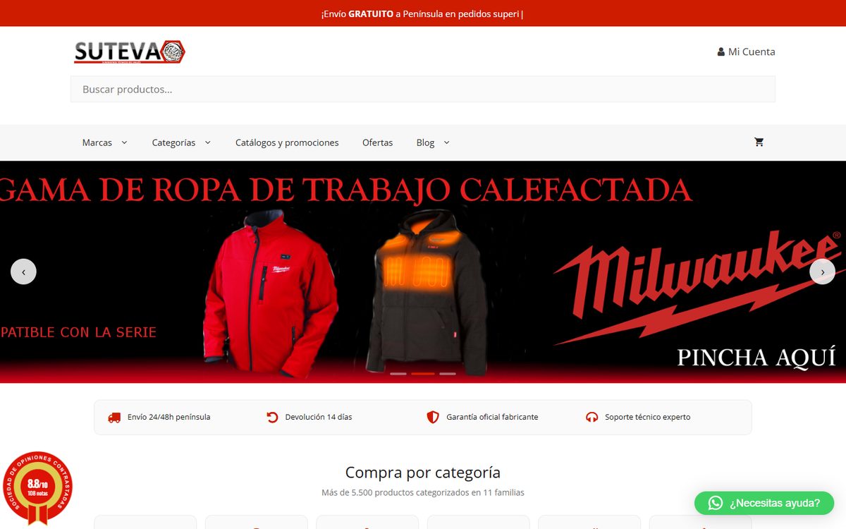 Portada de la web de Suteva