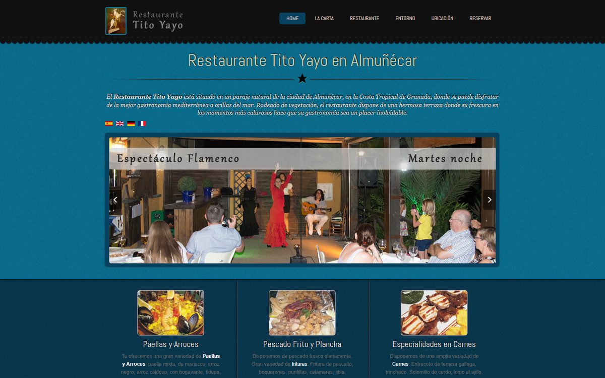 Portada de la web de Restaurante Tito Yayo